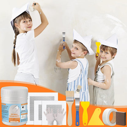 Dry Wall Patch Repair Kit, 22OZ Spackle Wall Repair Paste White Putty with Scraper Mesh Tape, Drywall Hole Repair Patch Kits for Wall Surface Fill Quick & Sheetrock Ceiling Crack Damage Mending