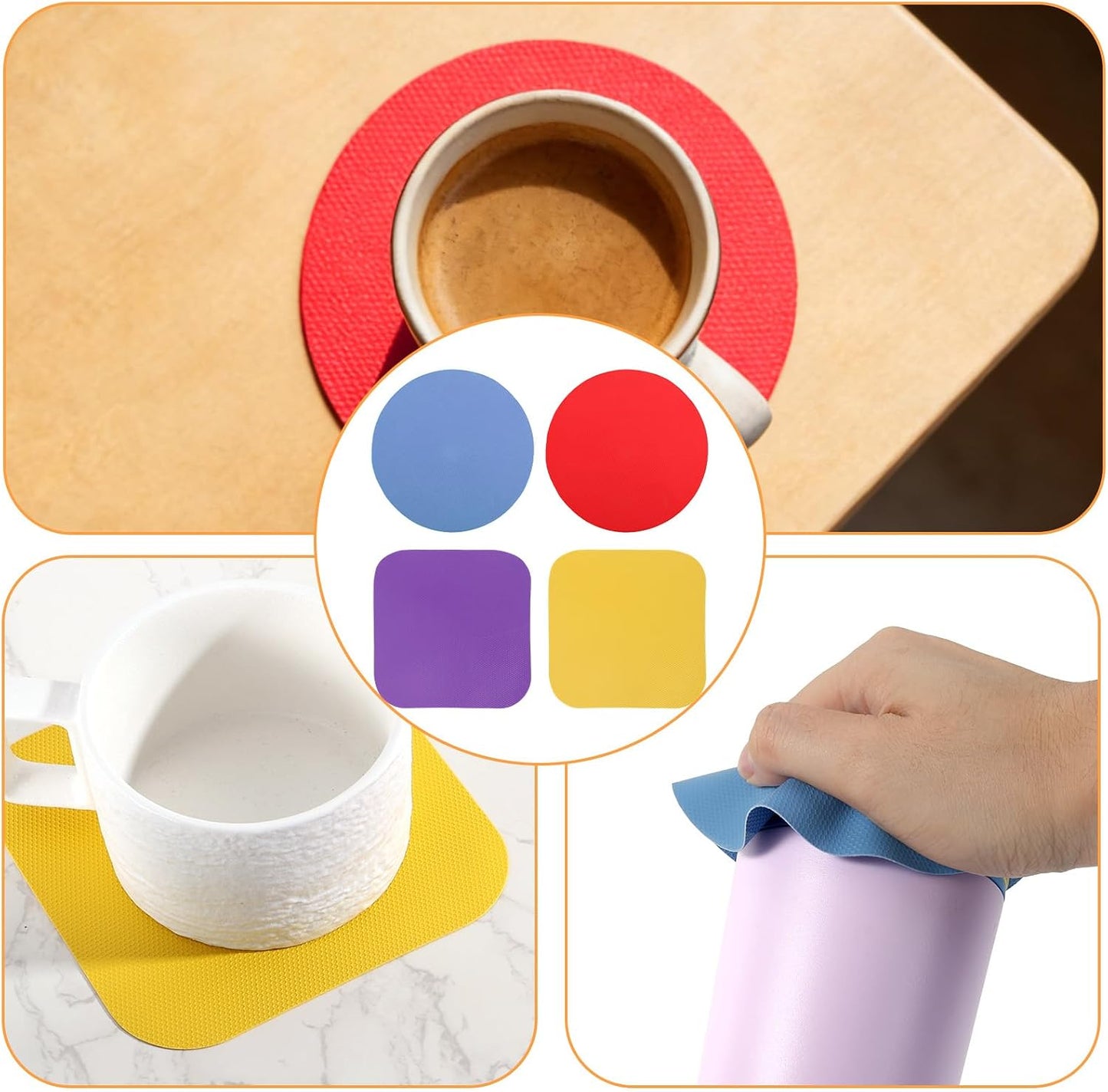 LUTER 4pcs Jar Opener Gripper Pad for Seniors with Weak Hands, Rubber | Multi-function Silicone Bottle Opener Lid Cap Rubber Gripper Pads Kitchen Coasters Gadgets, Light Blue, Green