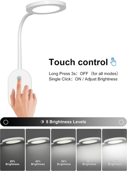 deeloop LED Wall Mounted Reading Light for Bed, Book Light for Wall Bedside Lamp with USB Output, 4 Hour Auto-Off Timer Lights，Eye-Caring Reading Lamp with 5 Dimmable 360° Rotation Headboard Light | Five dimmable levels and a 360° adjustable head direct