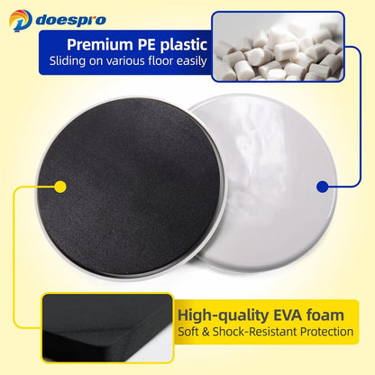 40PCS 1.4" Furniture Sliders for Hardwood Floors & Carpet, Self-Stick | PE Round Furniture Pads & Chair Glides for Hardwood Floors, Floor Protectors for Moving Furniture & Kitchen Appliances Easily