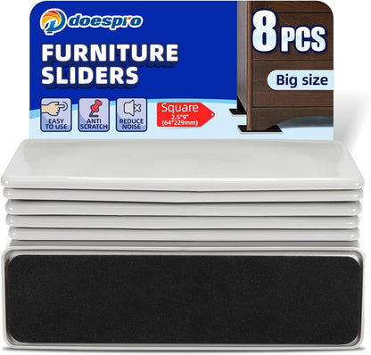40PCS 1.4" Furniture Sliders for Hardwood Floors & Carpet, Self-Stick | PE Round Furniture Pads & Chair Glides for Hardwood Floors, Floor Protectors for Moving Furniture & Kitchen Appliances Easily