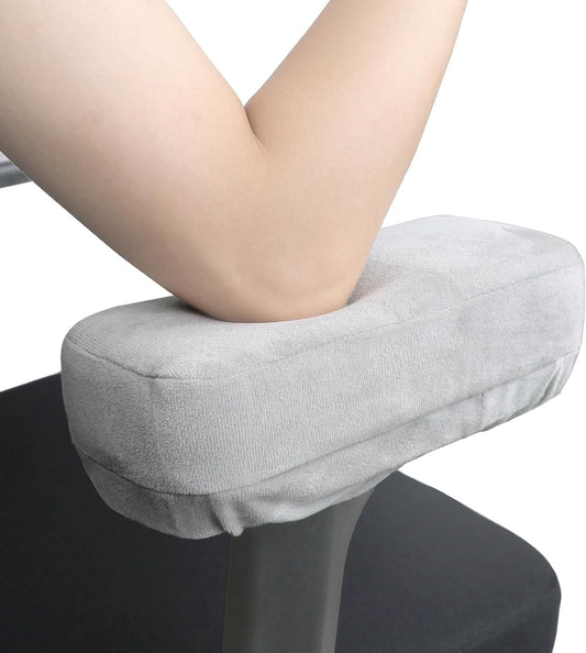 YOUFi Office Chair Arm Covers,Extra Soft Velvet Armrest Cushion,Set of 2 | Ergonomic Support for Elbows & Forearms Pressure Relief, Non-Slip Full Cover Arm Rest Pads for Desk Chair,Gaming Chair, Gray