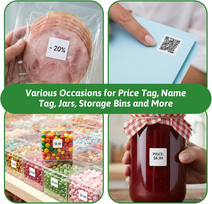 1" x 1" (25 mm x 25 mm) Blank Square QR Code Label, Square Removable Labels, Price Stickers for Both Home and Office, No Residue, 1380 Labels