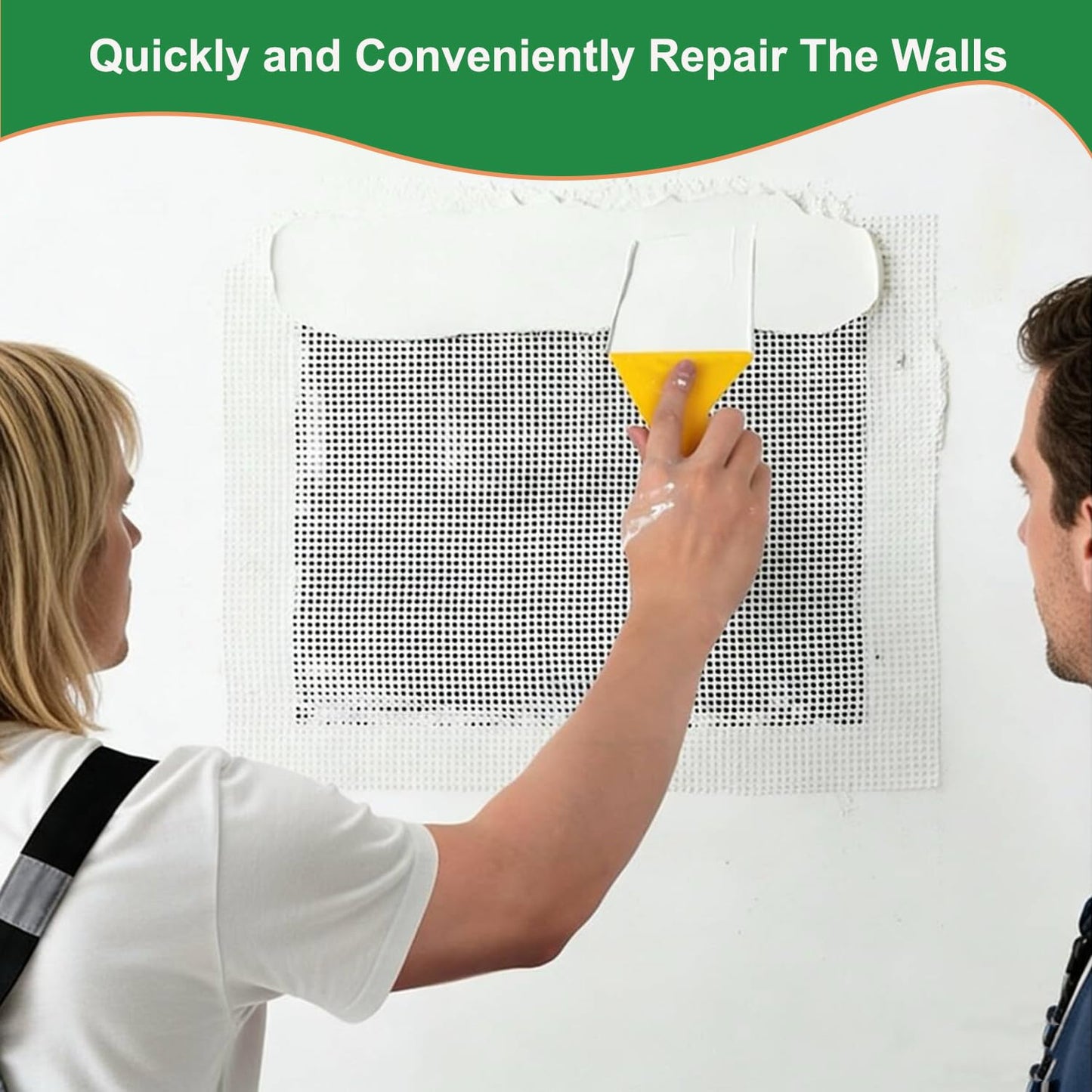 Palmhill 17 Pack Dry Wall Patch Walls,2/4/6/8 Drywall Patch Repair Kit | Self-Adhesive Wall Hole Repair Patch Kit With Fiber Mesh, Putty Knives And Sandpaper For Plasterboard, Ceiling, Wall Damage