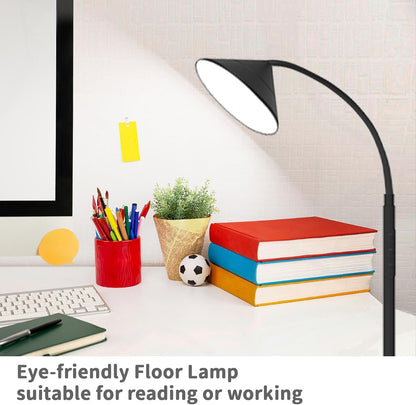 Yikuneng Dimmable LED Floor Lamp, Super Bright Reading Lamps Floor Standing lamp with Remote & Touch Control, Stepless Dimming & 2700K-6500K Color Temperature, for Living Room Bedroom Office, Black