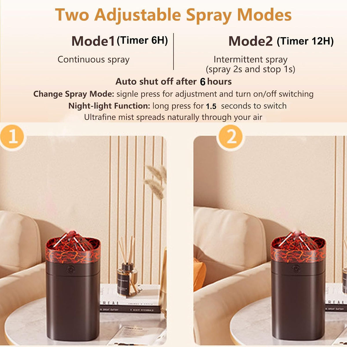 300ml Cool Mist 7 Colorful Lights Humidifier, 10-20 Hour Runtime for Plants