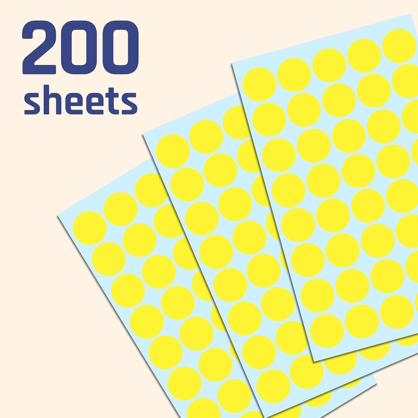 2000 Pack, 3/4" Round Colored Dot Stickers Labels - 10 Colors