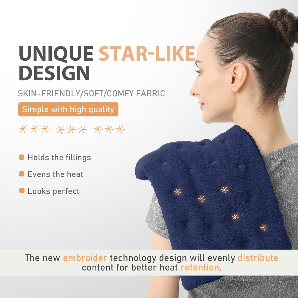 UNCN Wide Microwave Heating Pad with Washable Cover 9.5 x 16in Microwavable
