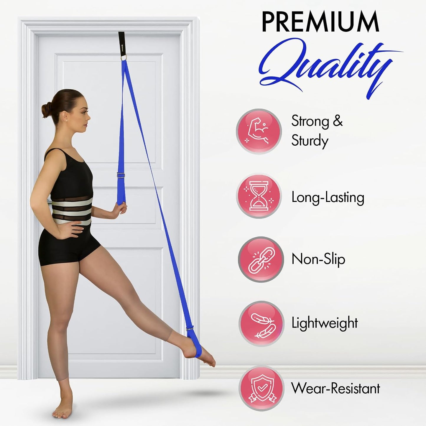 Stretching Strap with Door Anchor for Splits and Flexibility Training | Improve Leg Flexibility at Home, Ideal for Ballet, Dance, Cheerleading, Yoga, Pole Dance and Gymnastics