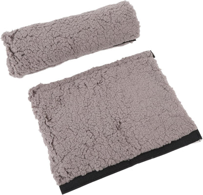 Brrnoo Sheepskin Chair Armrest Pad, Fleece Armrest Cushion for Chairs, Enhanced Comfort and Skin Protection Armrest Protector for Home or Office Use Fits Most Chairs (Grey)