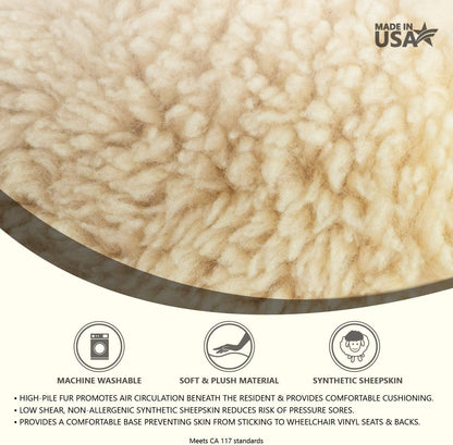 NYOrtho Faux Synthetic Sheepskin Wheelchair Armrest Cushion Pads