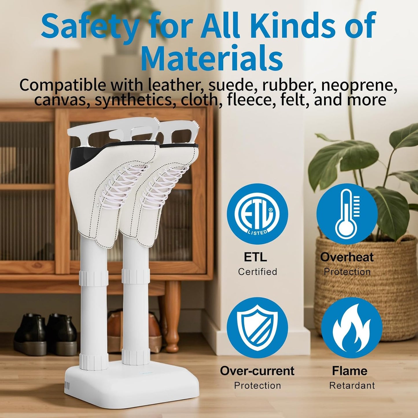 Silent Boot Dryer for Work Boots Sneakers, No Heat Shoe Dryer | Fanless Noiseless Boot Warmer Deodorizer Fits Gloves, Ski Gear, Cleats, Workers, Families, Hunters, Rainy Day, Snowy Day Gift