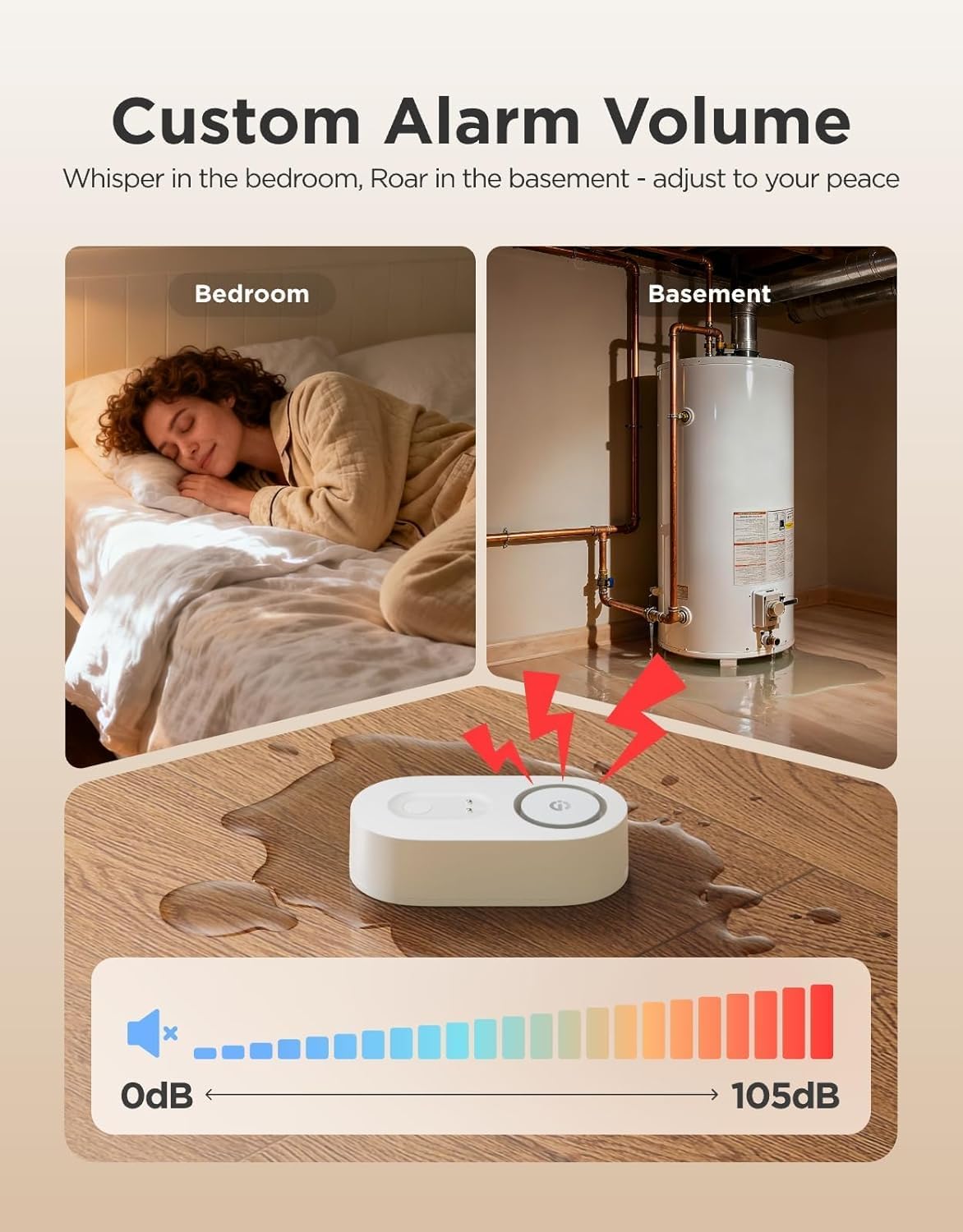 GoveeLife Upgraded Smart Water Leak Detector 1s with High Alarm, 4 Pack | 1804ft Ultra-Long Range, WiFi Water Sensor with SMS/Email/APP Push, 5Yr Battery Life,IP67, Suit for Home, Basement, Kitchen