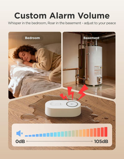 GoveeLife Upgraded Smart Water Leak Detector 1s with High Alarm, 4 Pack | 1804ft Ultra-Long Range, WiFi Water Sensor with SMS/Email/APP Push, 5Yr Battery Life,IP67, Suit for Home, Basement, Kitchen