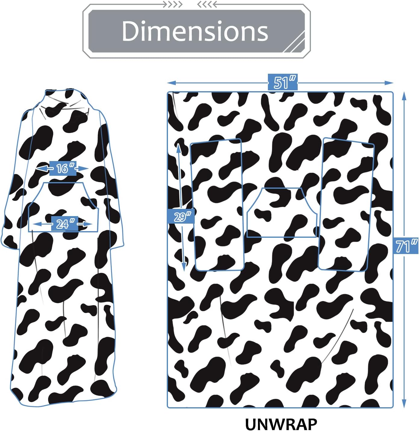 Solaris Wearable Blanket with Sleeves for Adults, Softness Comfort Warmth Fleece Gift for Women Men, Snuggy Body Throw TV Blanket for Home Office Lounge, Gift for Your Lover