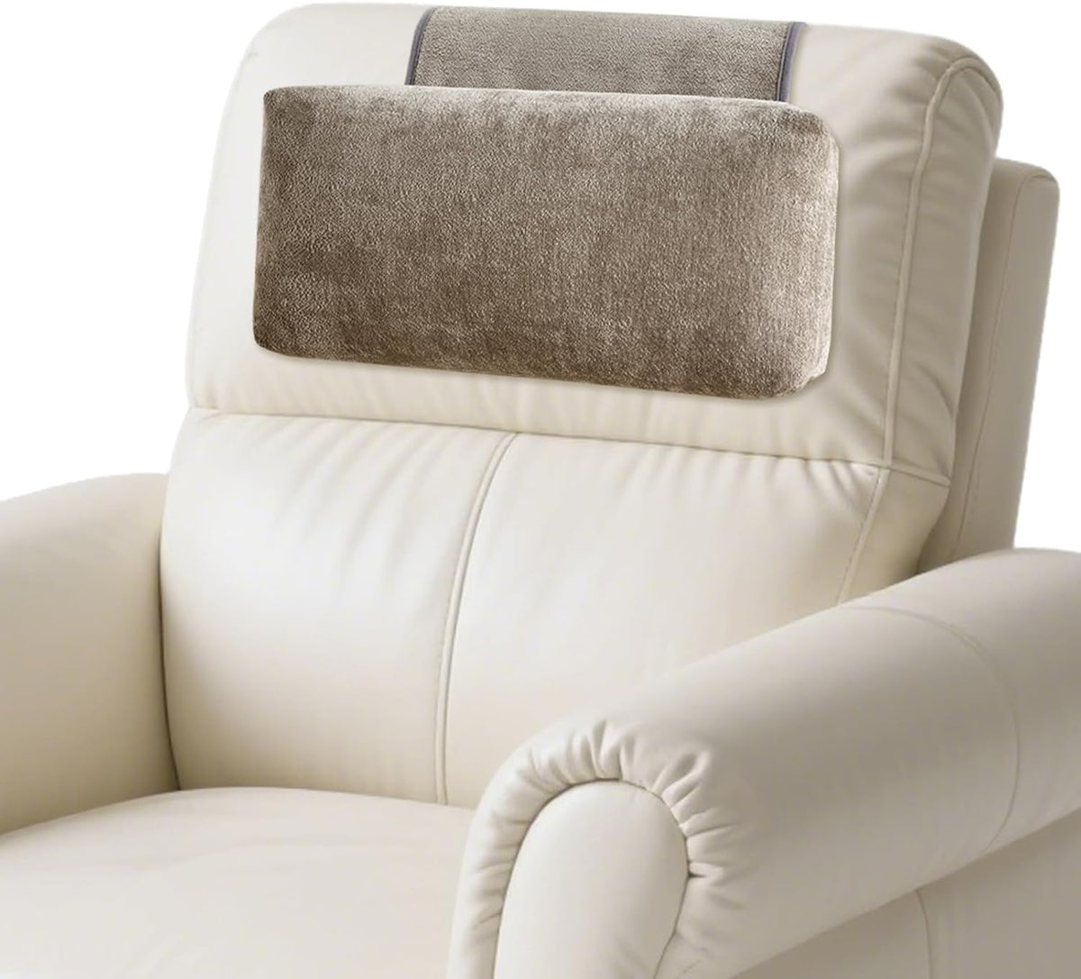 Chenille Neck Pillow for Sofa - Adjustable Headrest, Non-Slip Neck Support Cushion for Pain Relief, Comfortable Chair Pillow, Gray