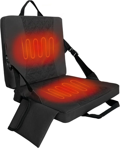 Heated Stadium Seats for Bleachers,Foldable Heated Seat Cushion,Portable Seat Pad,USB Powered Great for Outdoor Sports,Concerts,Camping (No Power Bank) (Grey)