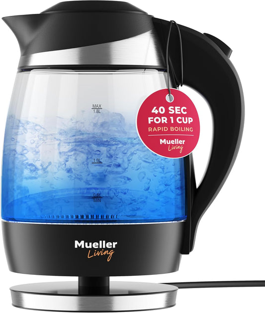 Mueller Living 1.8L Electric Kettle, Tea Kettle for Boiling Water