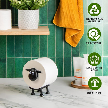 VELENTI Sheep Toilet Roll Holder - Funny Toilet Paper Holders Free Standing Cute Bathroom Decor - Premium 3D Printed Black Sheep Loo Rolls Holder - Hilarious Tissue Paper Roll Storage - Set of 3