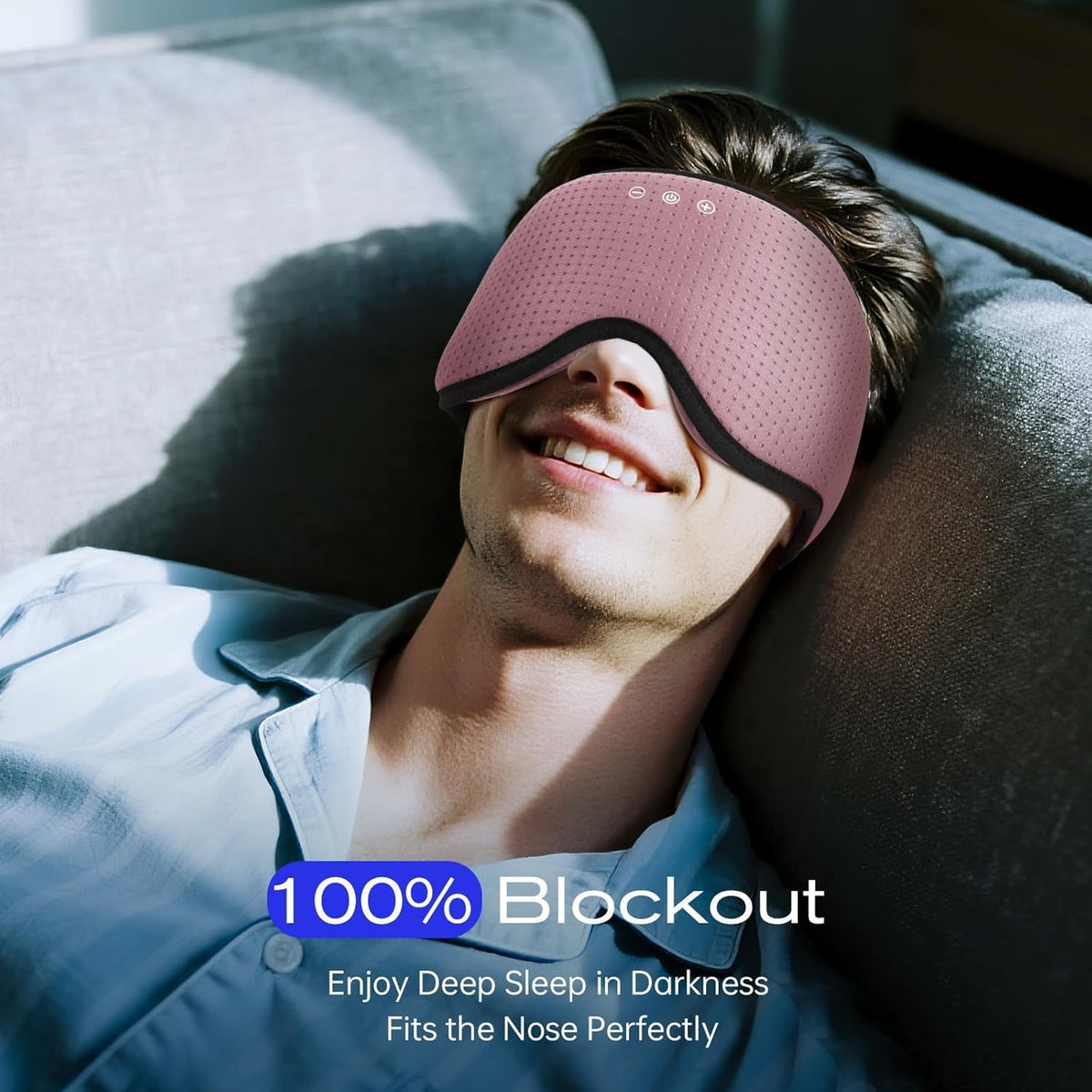 Sleep Mask with Bluetooth 5.4 Headphones, Removable 3D Eye Cups, Timing Sleeping Headphones for Side Sleepers, Wireless Music Eye Mask Speakers for Men, Women, Tech Gifts, Pink