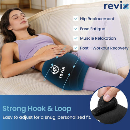 REVIX Hip Ice Pack Wrap for Sciatica & Hip Replacement, 45-Min Cold Therapy