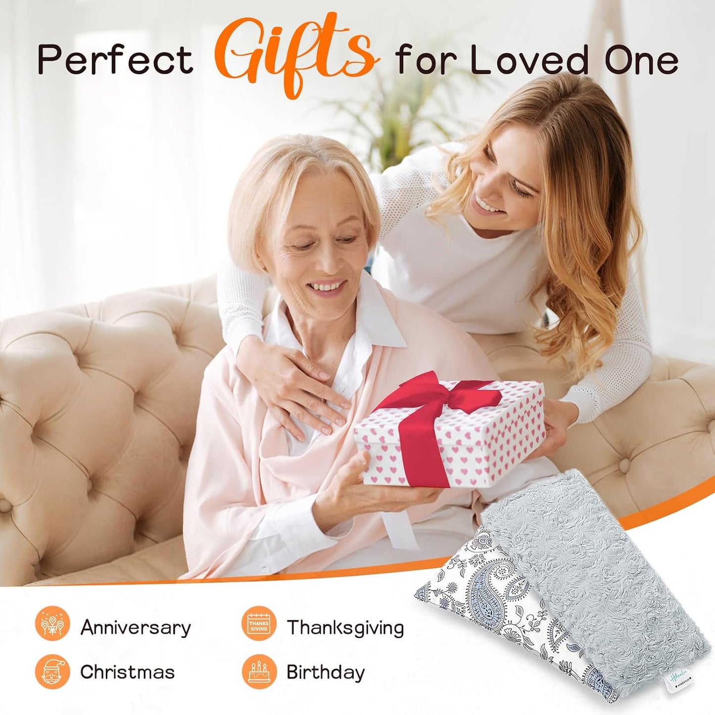 Small Heating Pad, Heating Pad Microwavable for Neck and Shoulder, Cramps, Back Pain Relief, Moist Heat Pad for Muscles and Joints, Self-Care Gifts for Women