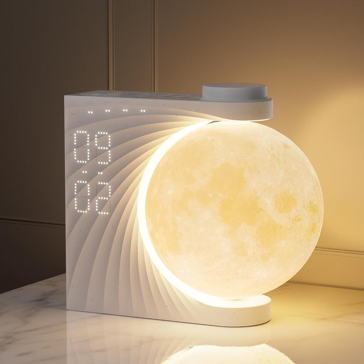 RETEYUNG Sunrise Alarm Clocks Sound Machine Moon Lamp for bedrooms