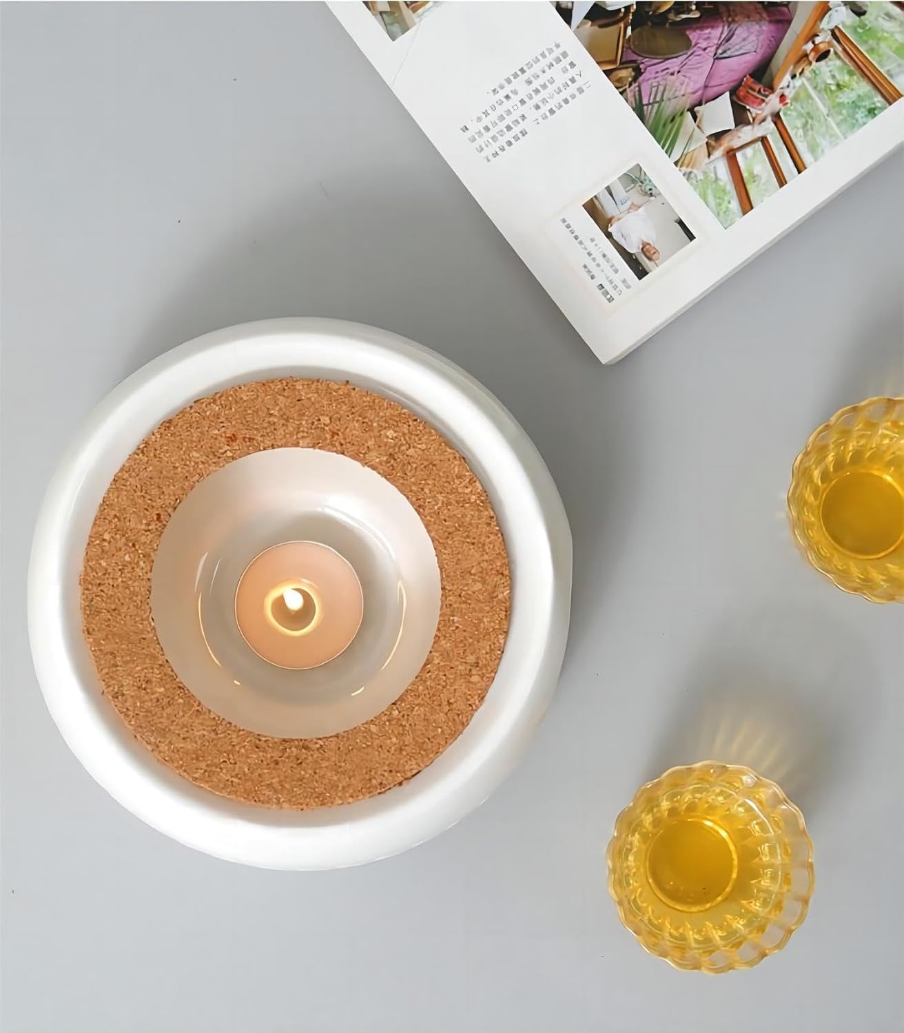 Ceramic Teapot Warmer, Teapot Heater, Tea Light Warmer, Suitable for Teapot and Mugs, 6 Inches (Candles not Included)