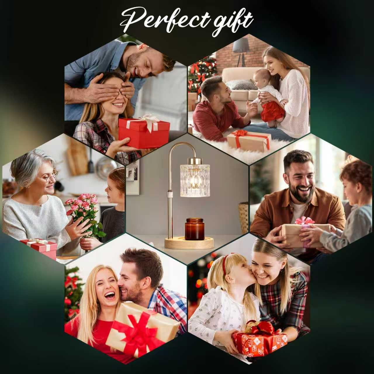 Candle Warmer Lamp with Timer and Dimmer,Electric Gold Light Gifts for Women Melt Wax Warmer Lamp with 2 Bulbs for Candle Jars House Warming New Home Decor Bedroom