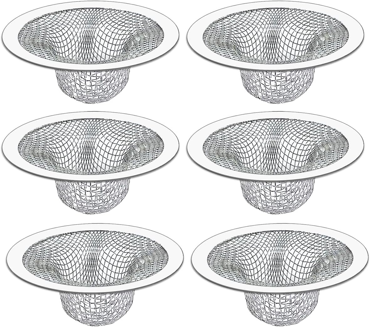 Seatery 2PCS Tub Drain Hair Catcher - 2.75 inch Shower Drain Mesh Strainer, Stainless Steel Shower Bathtub Drain Cover, Bathroom Sink Strainer Filter Basket for Bathroom Sink, Wash Basin Floor Drain