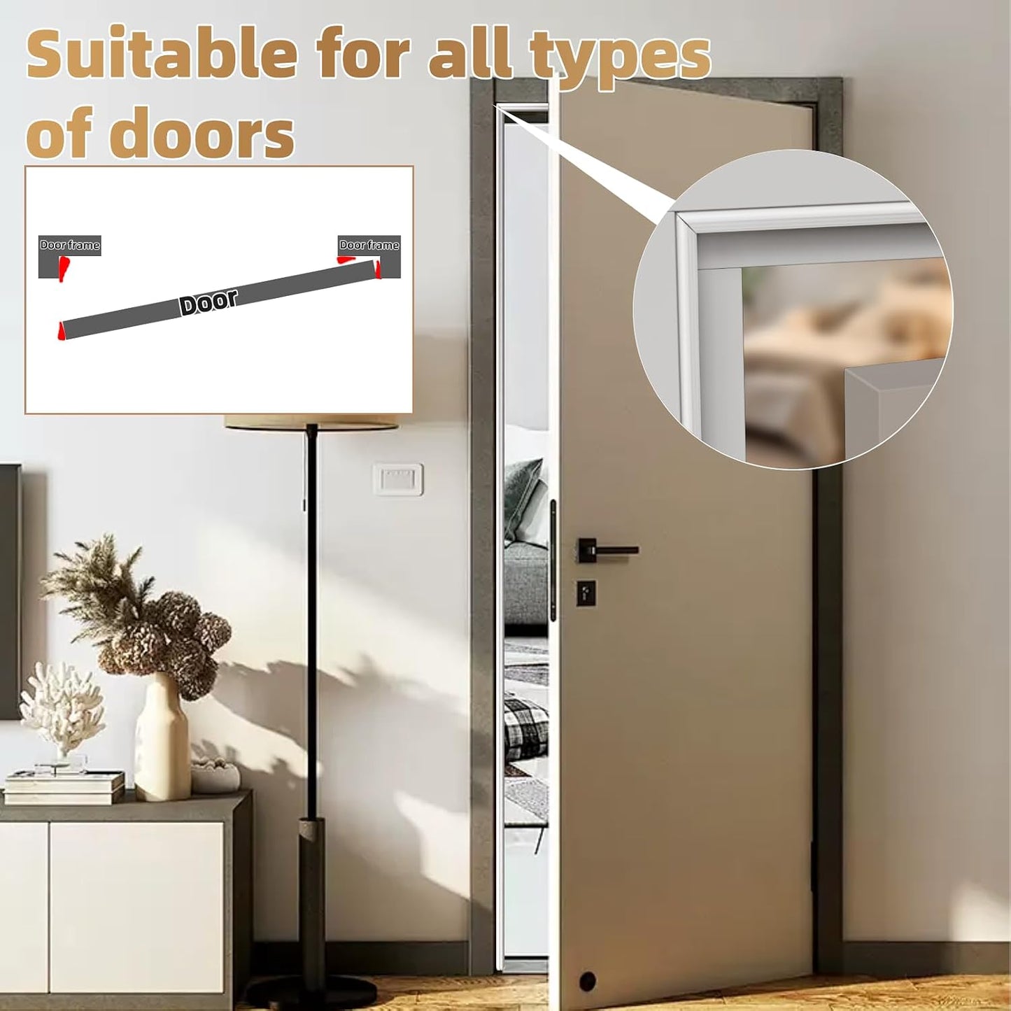 Kneelisa 118” Wedge-Shape Foam Window Weather Stripping Door Seal | Soundproofing Frame Winter Insulation Strip,Noise Cancelling Window Inserts,Door Gap Filler Light Blocker,White