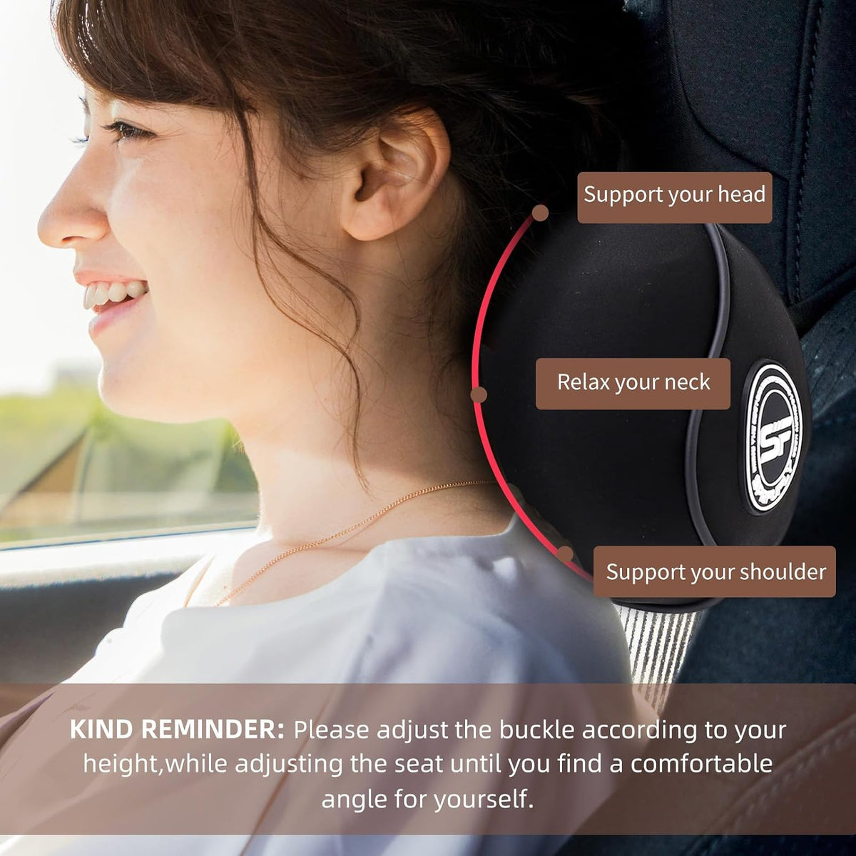 SPRFUFLY Make Relaxing Car Headrest Pillow, Car Neck Pillow for Driving