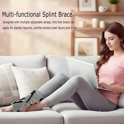 2026 Upgrade Plantar Fasciitis Night Splint for Men Women, Adjustable Achilles Tendonitis Brace Relief Foot Drop Brace for Sleeping, Heel Spur Calf Stretcher Dorsal Support Boot