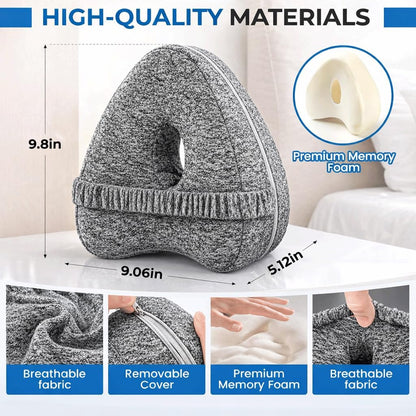 Knee Pillow for Side Sleepers Hip Pain,Alignment Pillows for Side Sleepers with Adjustable Strap,Leg Pillow for Side Sleeping,Shaped Memory Foam Pillows Relieving Leg, Back, Knee (Blue)