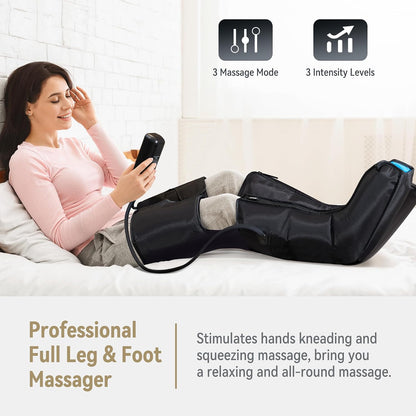 FIT KING Leg Compression Massager with Heat for Circulation and Pain Relief