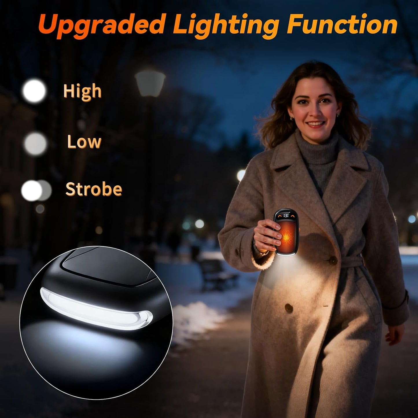 Rechargeable Hand Warmer 2Pack, AI Chips Electric Hand Warmers with LED Display, 3 Temps Portable Magnetic Handwarmers, Pocket-Sized Electronic Hand Warmers for Man, Women, Camping, Hunting, Christmas
