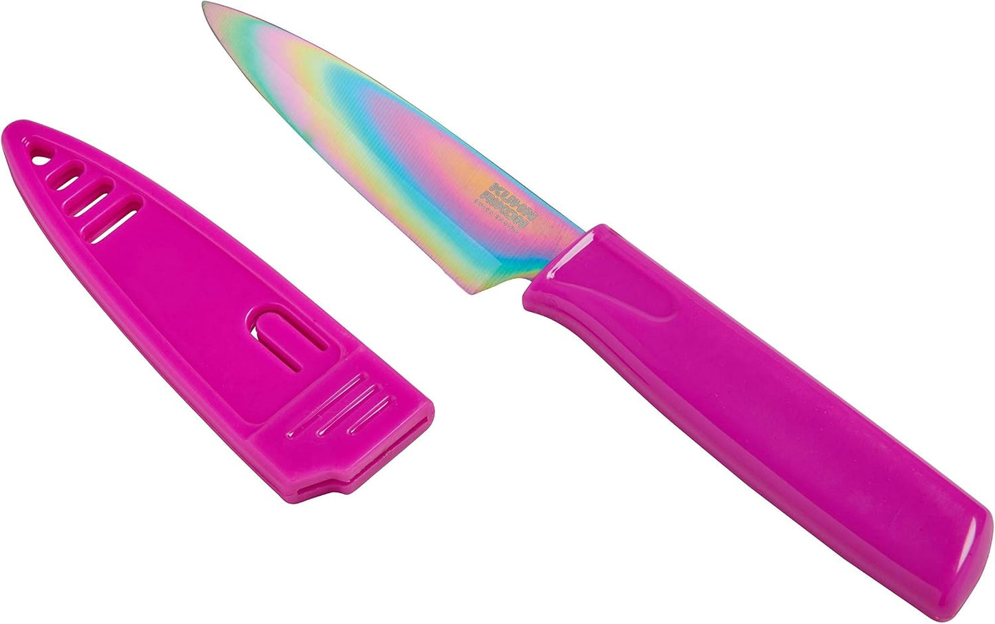 Kuhn Rikon Colori® Paring Knife – 4 Inch Japanese Stainless Steel, Nonstick Blade, Ergonomic Handle & Sheath, Yellow
