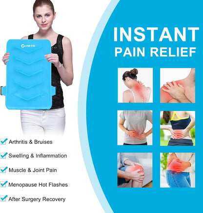 Neck and Shoulder Ice Pack for Pain Relief, Extra-Large Reusable Hot & Cold Gel Wrap, Therapy for Rotator Cuff, Muscle Spasms, Swelling, Surgery Recovery – Long-Lasting Cold Compress