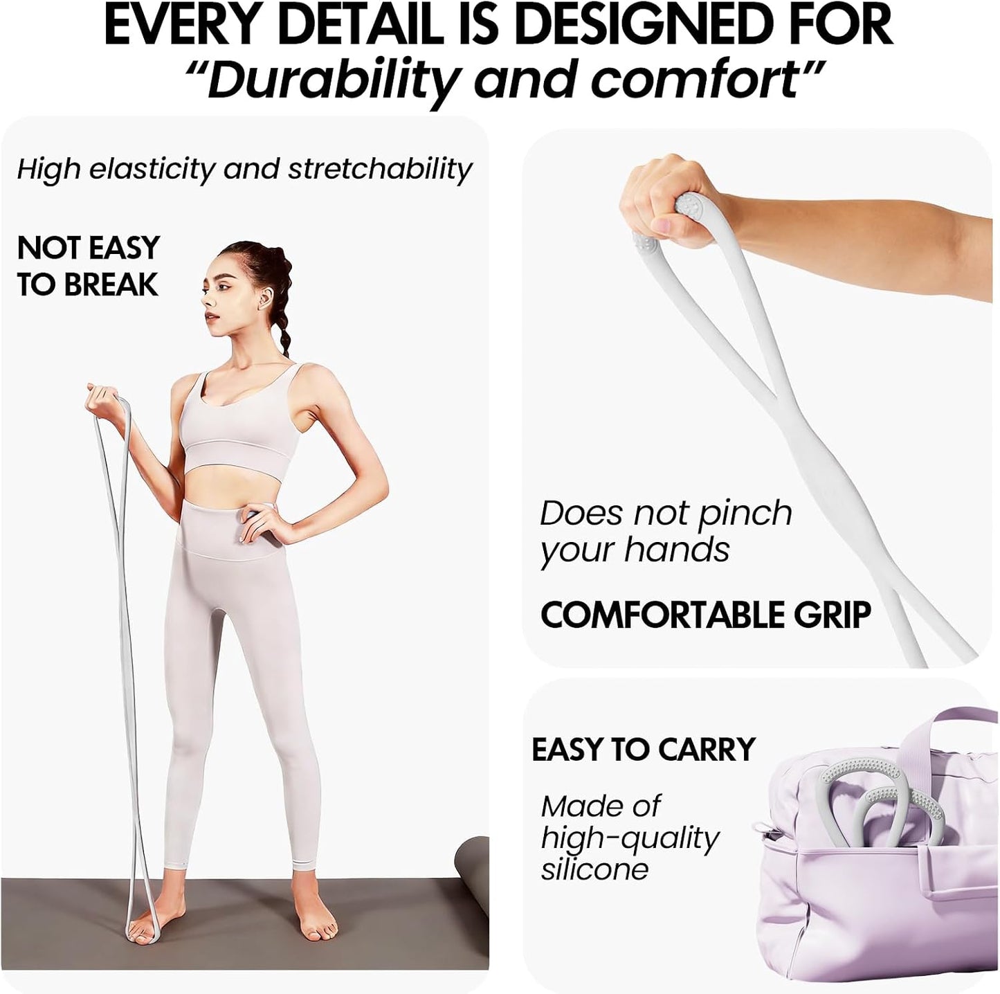 Figure 8 Resistance Band, Figure 8 Resistance Bands for Women Men,Resistance Band Figure for Working Out, Non-Slip Handles, Home Gym, Yoga & Physical Therapy