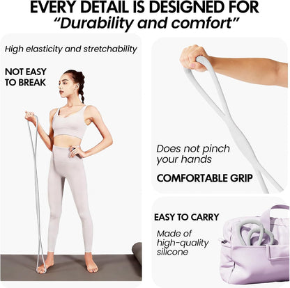 Figure 8 Resistance Band, Figure 8 Resistance Bands for Women Men,Resistance Band Figure for Working Out, Non-Slip Handles, Home Gym, Yoga & Physical Therapy