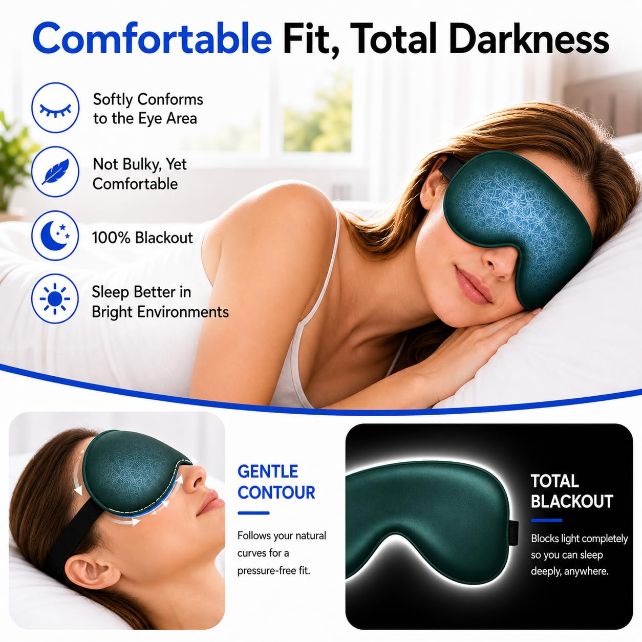 Silk Sleep Mask with Cooling Gel | Pure Mulberry Silk, Adjustable Strap, Superior Light Blocking, Includes Removable Ice Pack & Earplugs