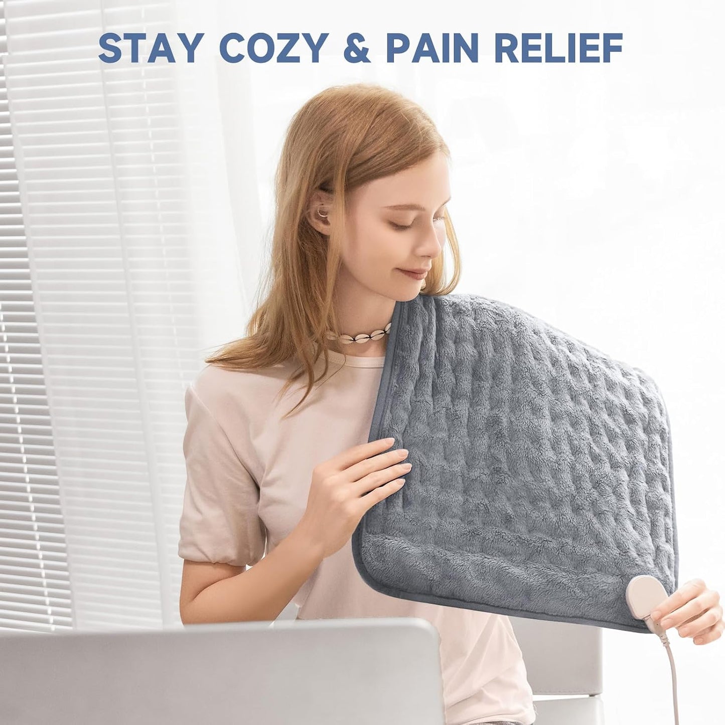 Heating Pad for Back, Neck, and Shoulder Pain Relief, Electric Heat Pad with 6 Heat Levels, Moist Heat Option, Auto Shut-Off, Birthday Christmas Gift for Women Men Mom Dad Grandma, Gift for her