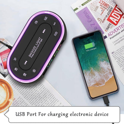 HOUSBAY Digital Alarm Clock Radio for Bedrooms with Night Light