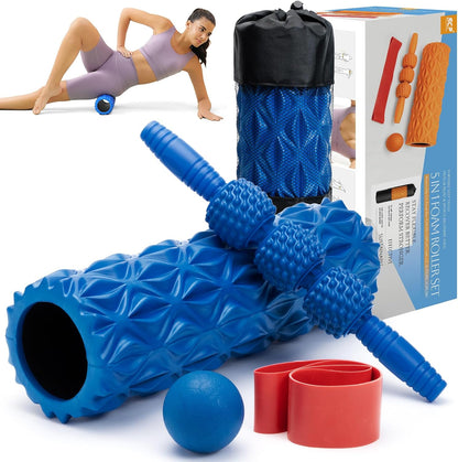 SUBCULTUREPICK 5 in1 Foam Roller Set, Trigger Point Foam Roller Deep Tissue