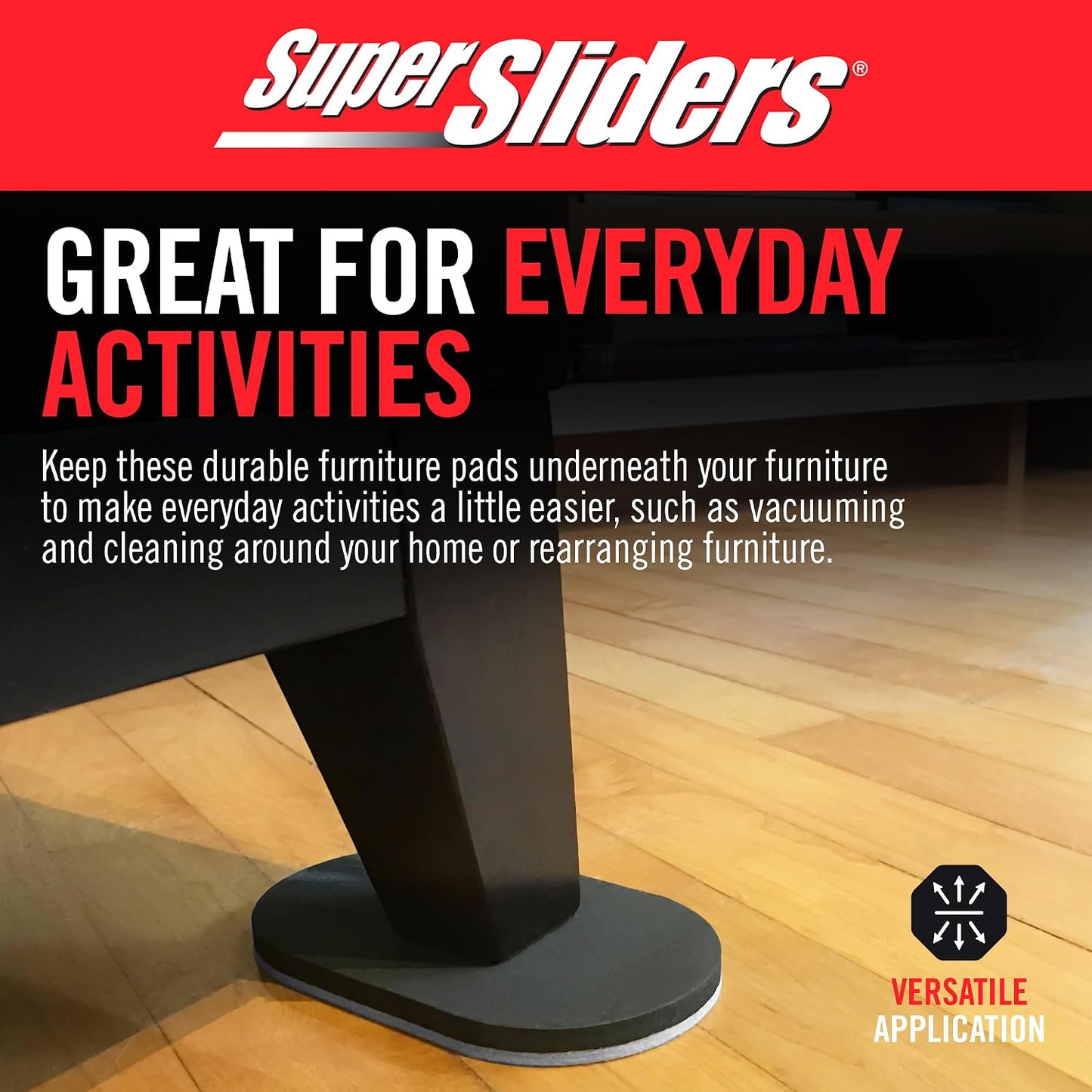 Super Sliders 5-3/4" x 9-1/2" XL Oval Reusable Furniture Sliders for Carpet, Anti-Slip Protective Furniture Moving Pads for Beds, Sofas, Dressers, Set of 4, Brown