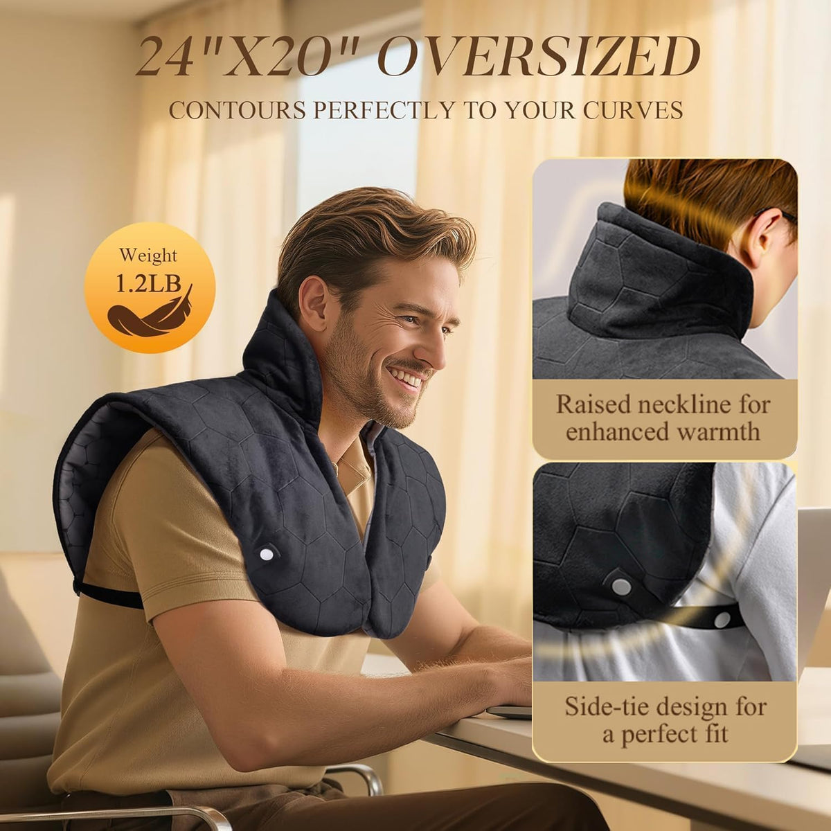 Fast-Heating Far Infrared Heating Pad for Neck and Shoulders and Back