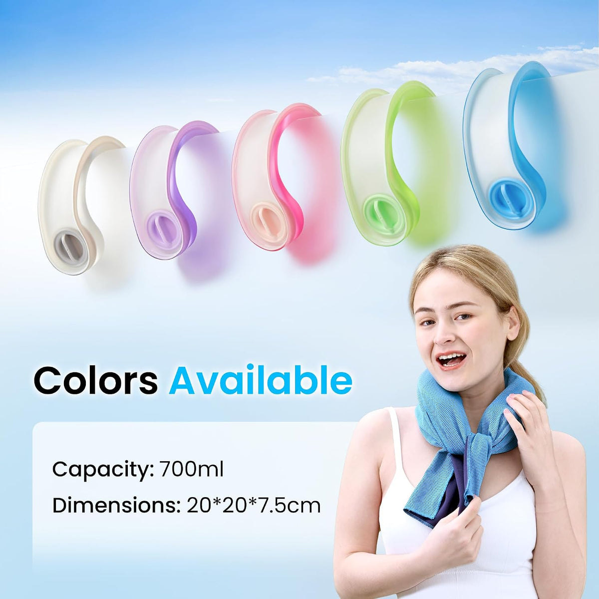 samply Reusable Ice Packs for Neck, Neck Ice Pack Wrap, Dove Gray