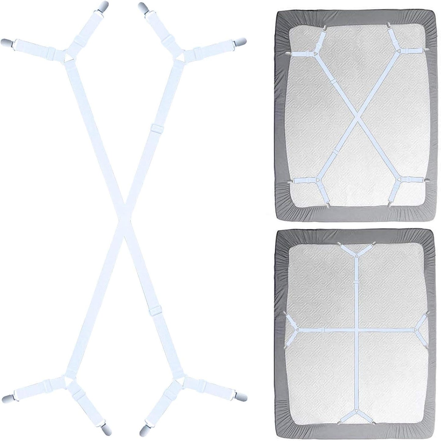 Bed Sheet Holder Straps - Sheet Straps Adjustable Bed Sheet Clips Fasteners Keep Sheets Stays in Place,2Pcs/Set Black
