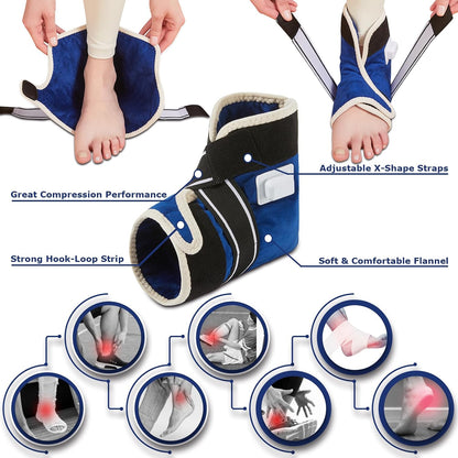 CAMECO 2-in-1 Cordless Foot Heating Pad & Massagers for Feet Neuropathy Pain Relief, 5000mAh 104℉-140℉ Heated Foot Warmers for Women Men, Rechargeable Vibration Heating Booties for Ankle Under Desk