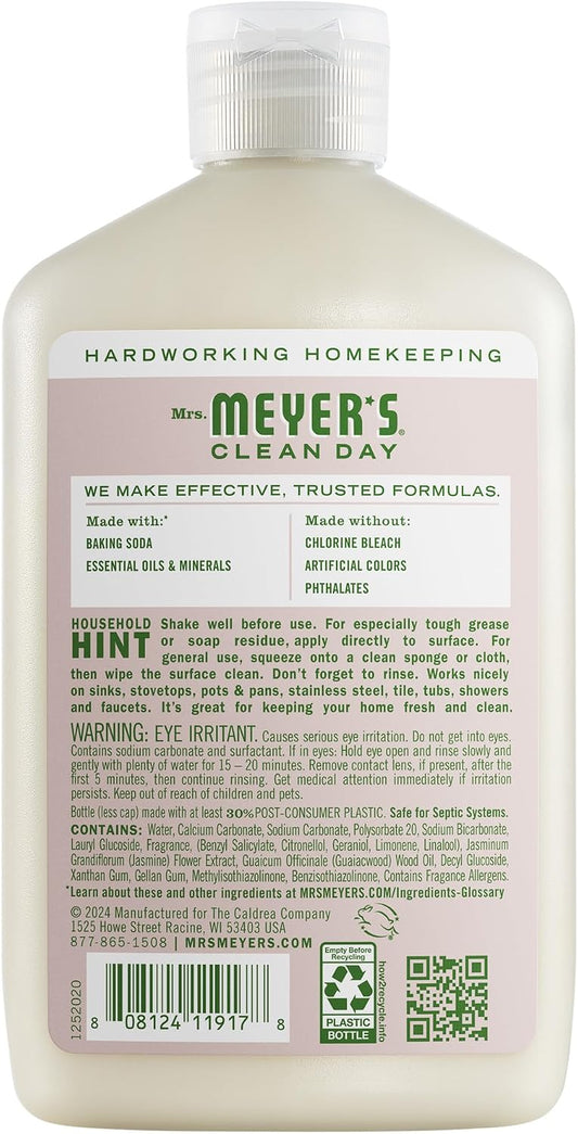 MRS. MEYER'S CLEAN DAY Baking Soda Cream Cleaner, Apple Blossom, 16 fl oz | Freshens Kitchen, Removes Soap Scum and Grease, For Use on Sinks, Stovetops, Pots, & Pans